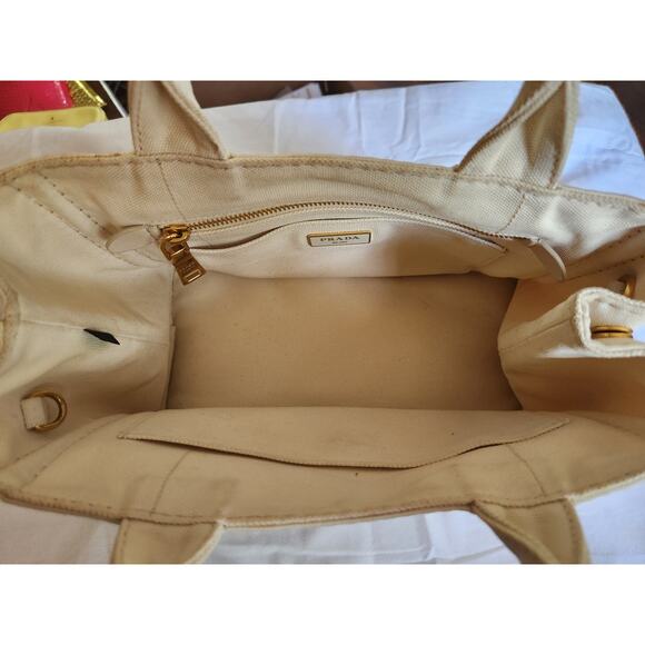 Authentic Prada Milano Canapa Canvas Tote Handbag with Dustbag* 2 COA'S - Picture 6 of 11